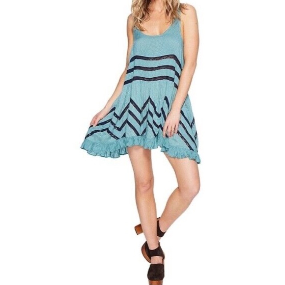 Free People Voile and Lace Trapeze Slip